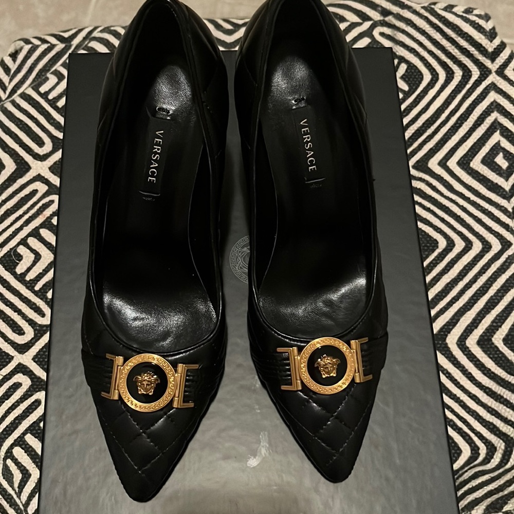 Versace leather heels